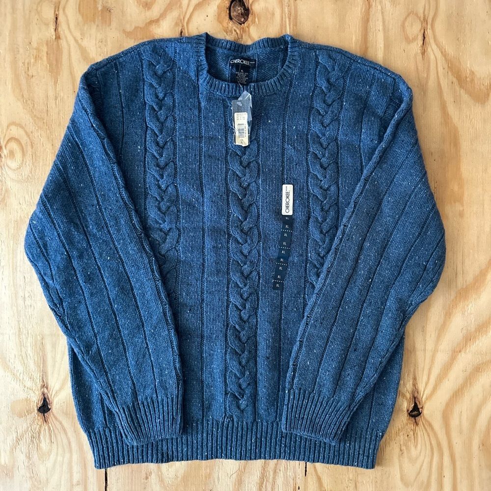 Cherokee NWT Lambs Wool Blend Cable Knit Sweater XL